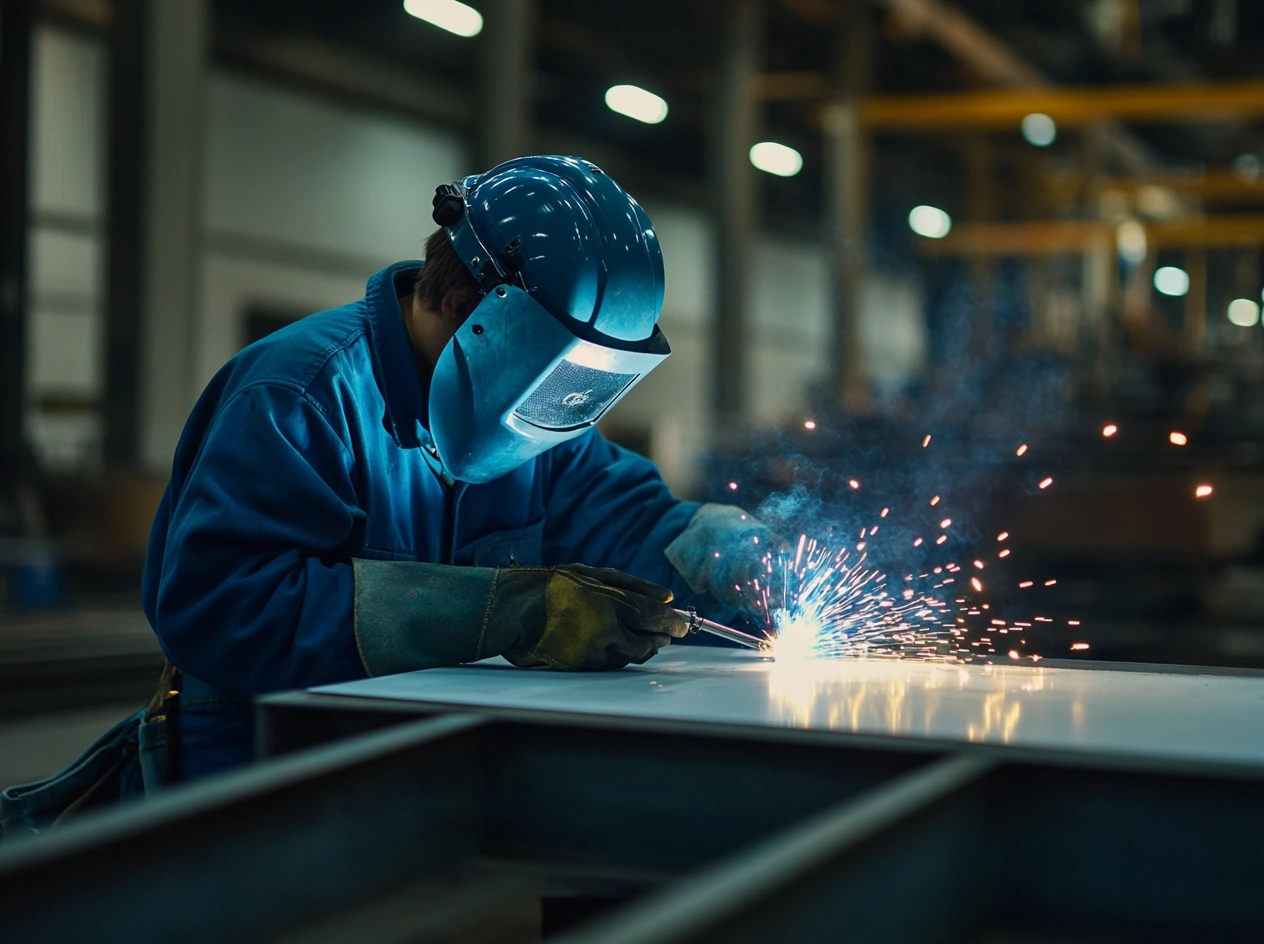 Metallbauer am Schweißen